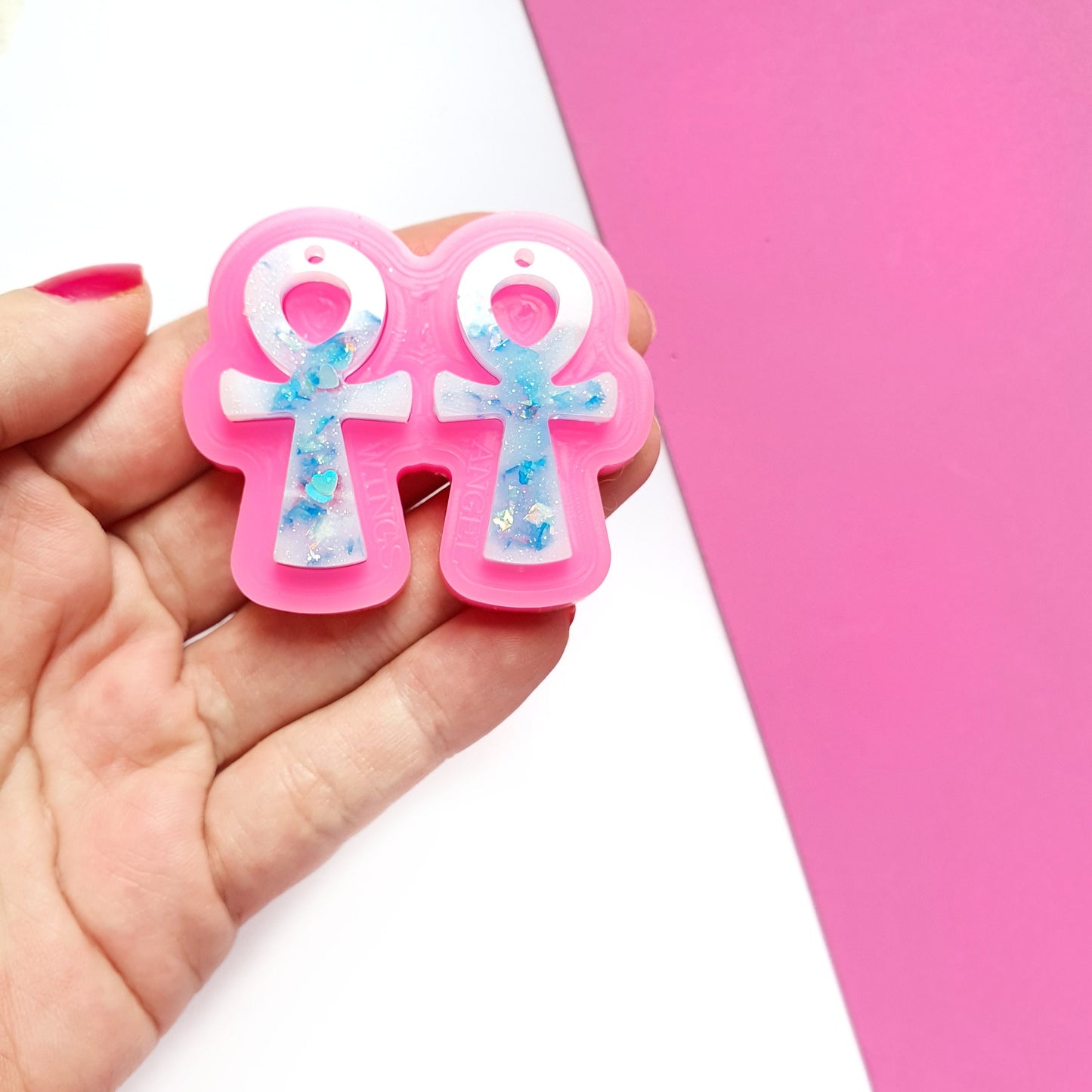 Silicone earrings mold "Ankh" Egyptian cross mould for resin and epoxy - Luxy Kraft