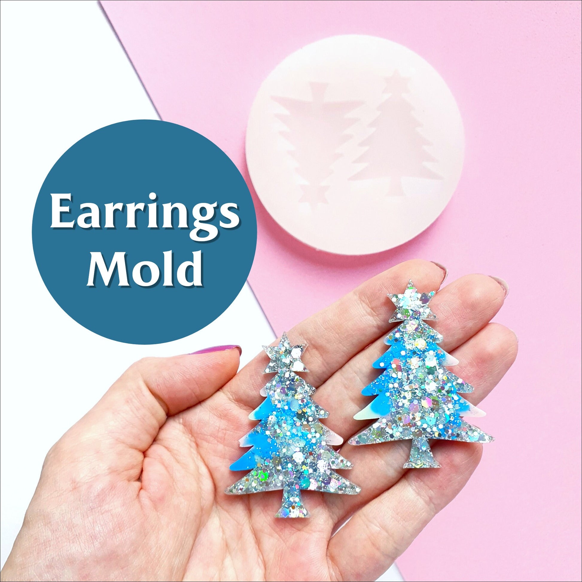 Silicone earrings mold "Christmas" for resin and epoxy mould for jewelry "Christmas tree"