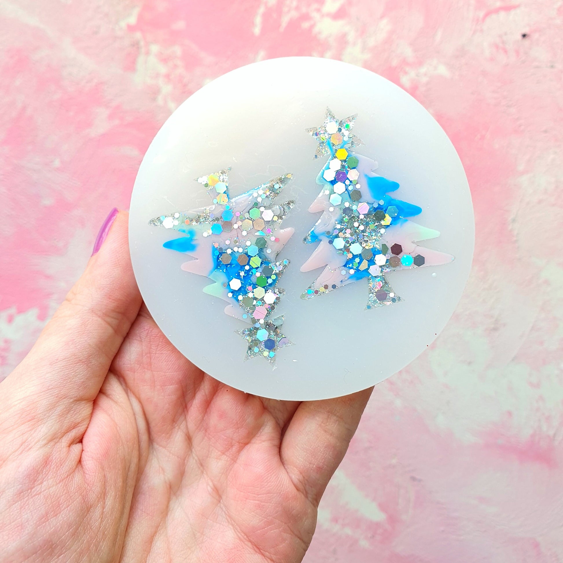 Silicone earrings mold "Christmas" for resin and epoxy mould for jewelry "Christmas tree"