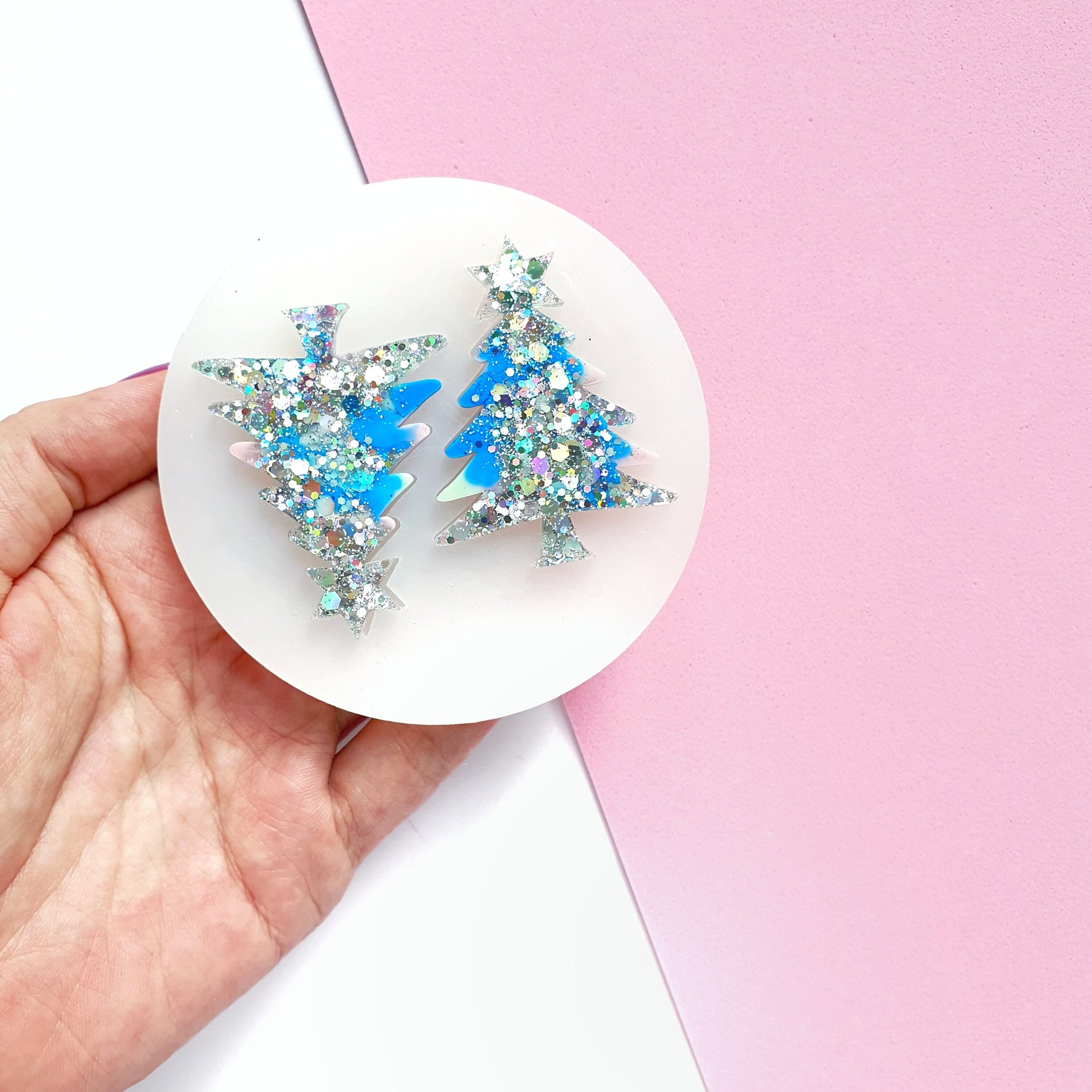 Silicone earrings mold "Christmas" for resin and epoxy mould for jewelry "Christmas tree"