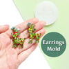 Silicone earrings mold "Christmas" for resin and epoxy mould for jewelry "Reindeer"