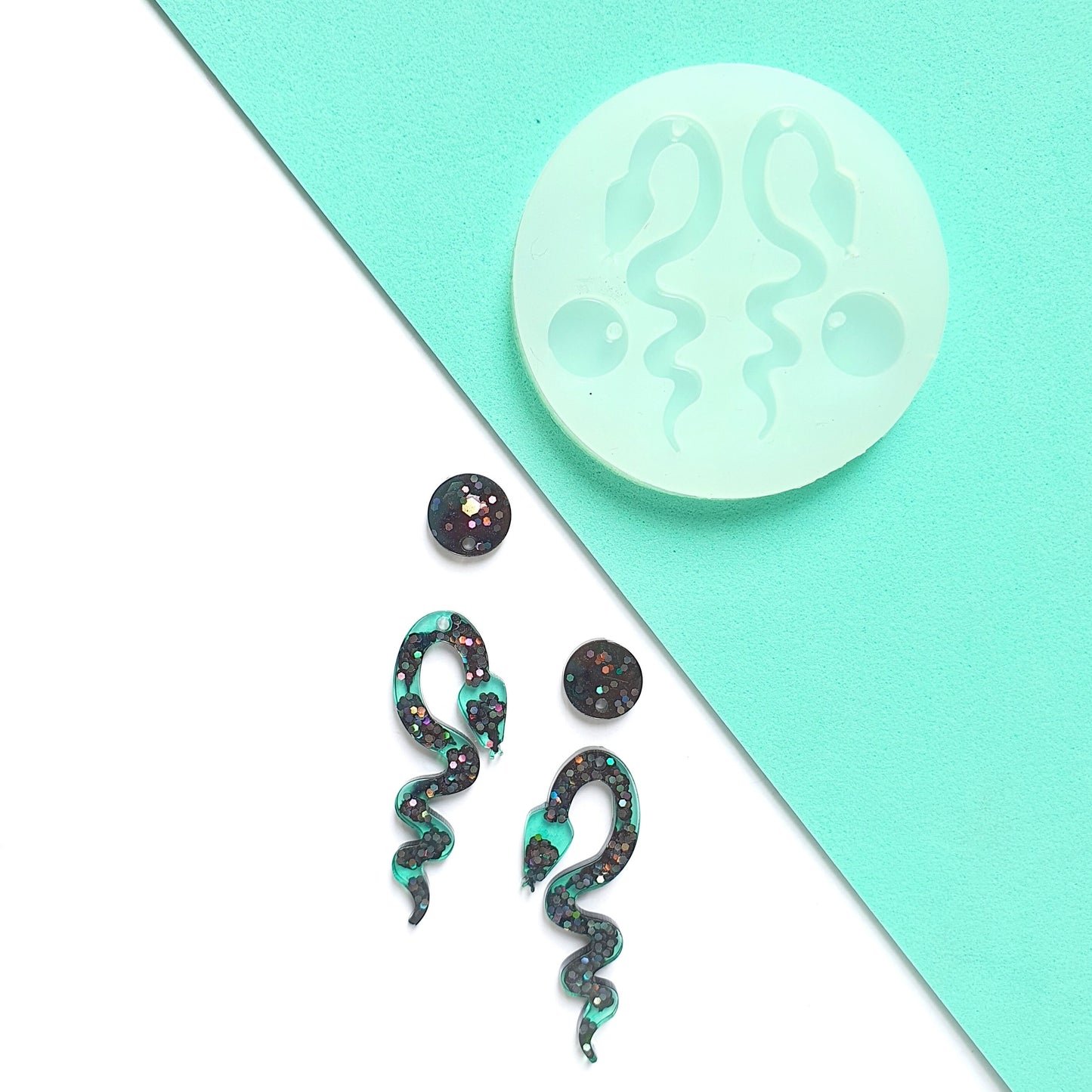 Silicone earring mold "Snake" Clear mold for resin and epoxy