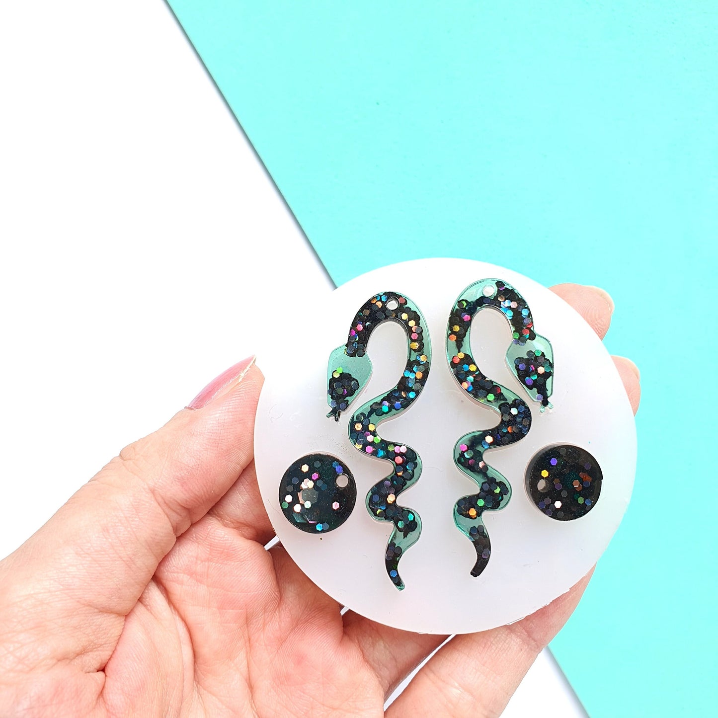 Silicone earring mold "Snake" Clear mold for resin and epoxy