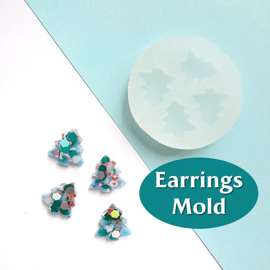 Silicone earring mold "Christmas Tree" Clear mold for resin and epoxy
