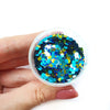 Blue Gold Mix Chunky glitter for Resin Epoxy crafts - Luxy Kraft
