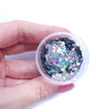 Silver Hologram Hexagon Chunky glitter for Resin Epoxy crafts - Luxy Kraft