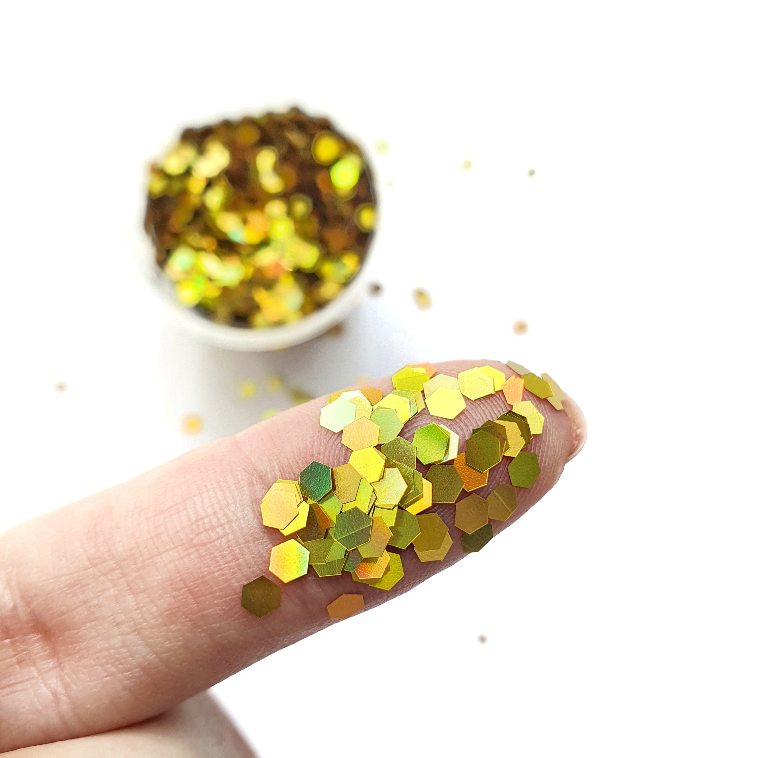 Gold Hologram Hexagon Chunky glitter for Resin Epoxy crafts
