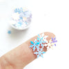 Christmas Snowflake sequins White Hologram Chunky glitter for Resin Epoxy crafts 8 mm - Luxy Kraft