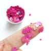 Pink leaves sequins Hologram Chunky glitter for Resin Epoxy crafts 6 mm - Luxy Kraft