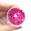 Pink leaves sequins Hologram Chunky glitter for Resin Epoxy crafts 6 mm - Luxy Kraft