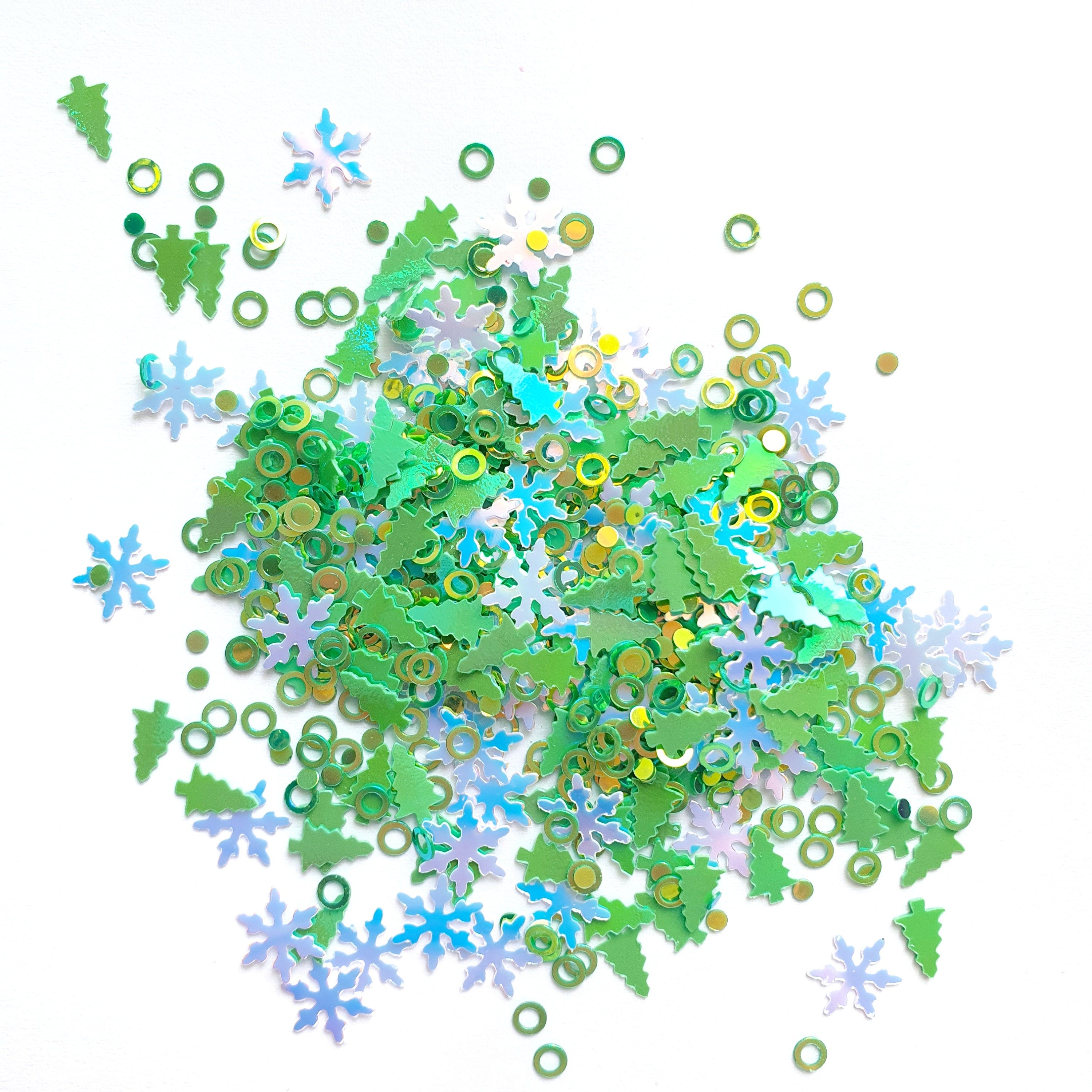 Christmas tree Snowflake Circle sequins Green Hologram Chunky glitter for  Resin Epoxy crafts