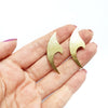 6 pcs Wave Earrings components Earrings findings DIY jewelry Raw brass blanks Textured charms Pendants - Luxy Kraft