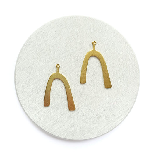 6 pcs U shape Earrings components Earrings findings DIY jewelry Raw brass blanks charms Pendants - Luxy Kraft