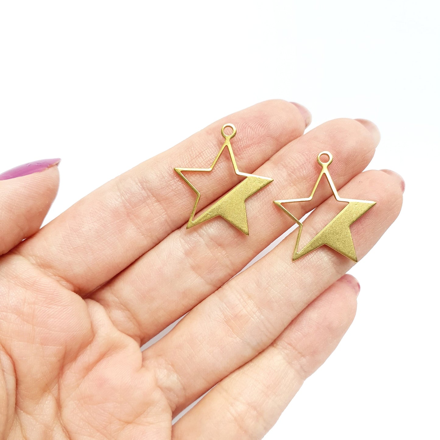 12 pcs Star Earrings components Earrings findings DIY jewelry Raw brass blanks charms Pendants - Luxy Kraft