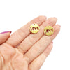 6 pcs Love in circle Earrings components Earrings findings DIY jewelry Raw brass connectors Geometry shape charms - Luxy Kraft