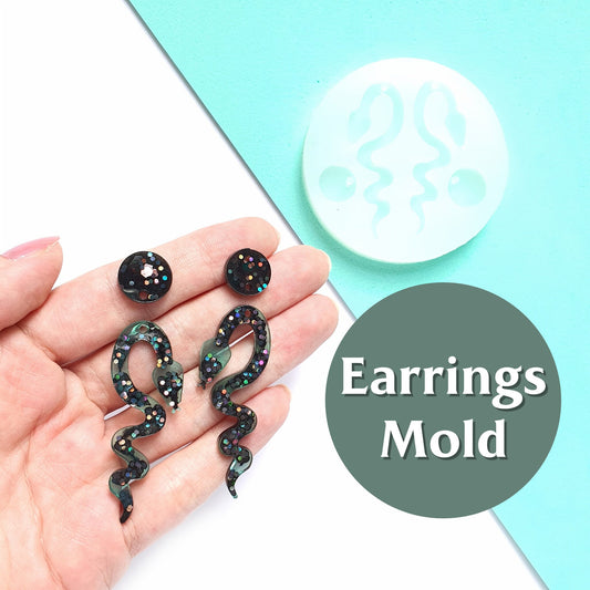 Silicone earring mold "Snake" Clear mold for resin and epoxy