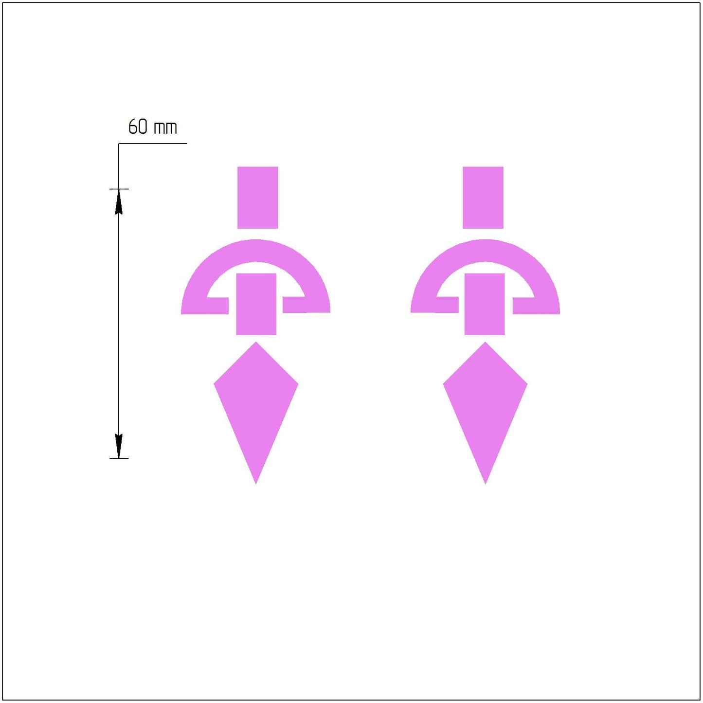 Earrings Polymer clay 3D cutters Geometry Jewelry shapes cutter set of 3 pcs
