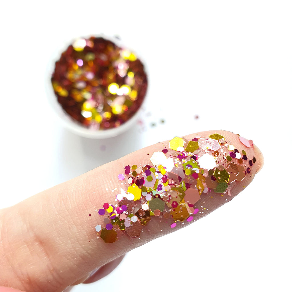 Gold Pink Mix Chunky glitter for Resin Epoxy crafts - Luxy Kraft