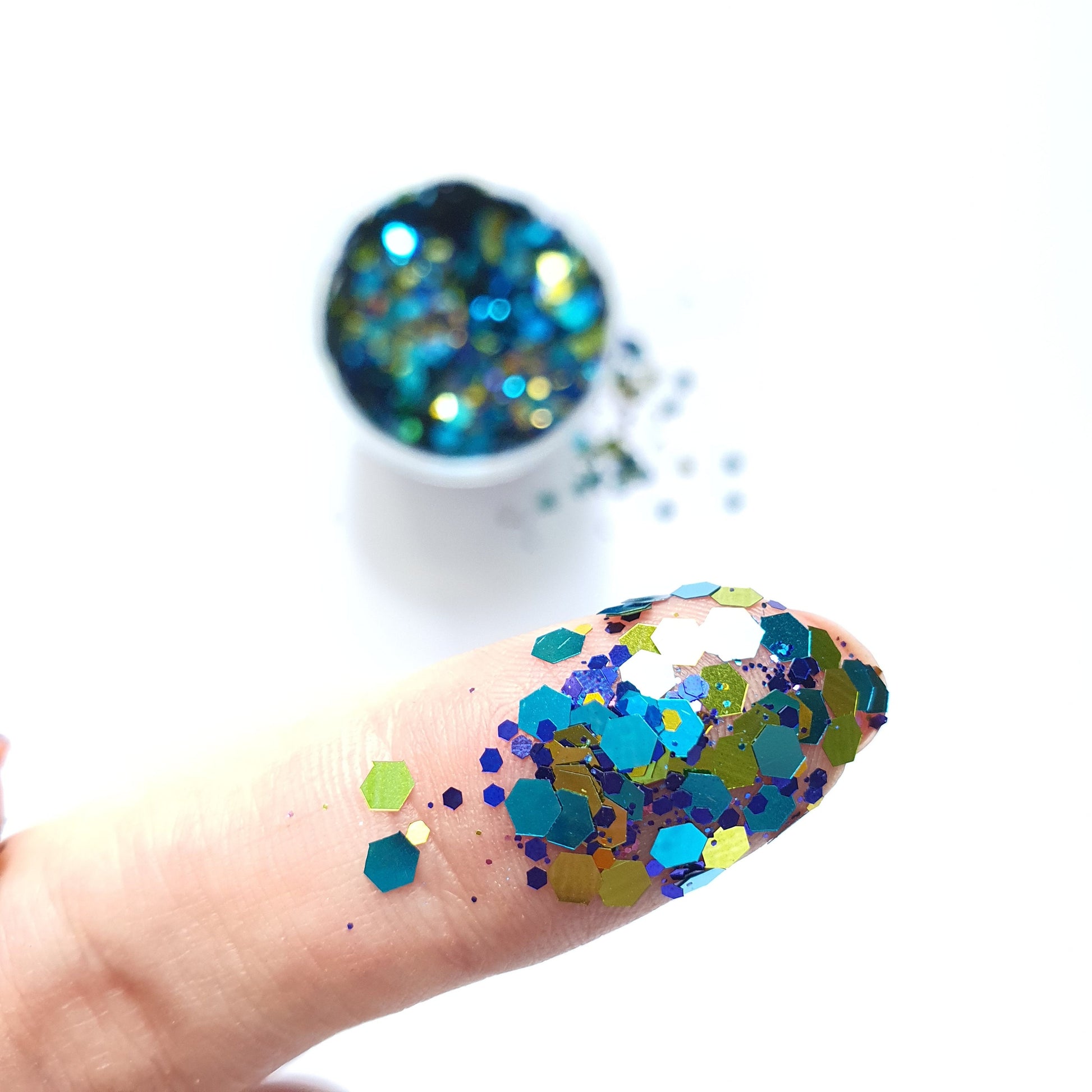 Blue Gold Mix Chunky glitter for Resin Epoxy crafts - Luxy Kraft