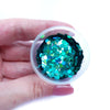 Turquoise Hologram Hexagon Chunky glitter for Resin Epoxy crafts - Luxy Kraft