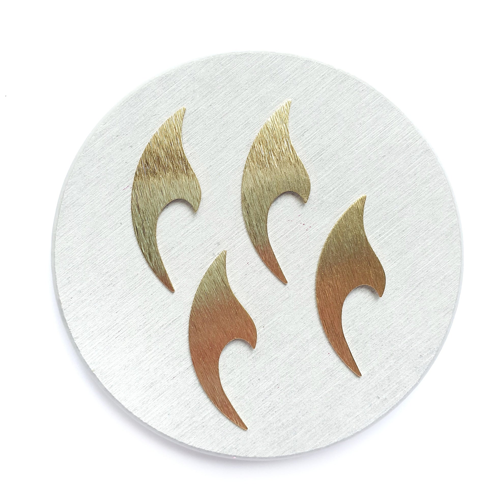 6 pcs Wave Earrings components Earrings findings DIY jewelry Raw brass blanks Textured charms Pendants