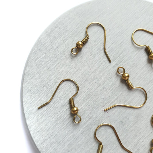 50 pcs Earrings components Brass Hooks Earrings findings DIY jewelry 25 pairs - Luxy Kraft