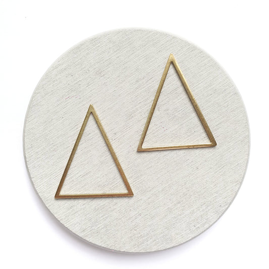 6 pcs Triangle Geometric Earrings components Earrings findings DIY jewelry Raw brass blanks charms Pendants - Luxy Kraft