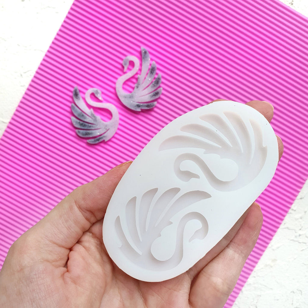 Swan mold Silicone earrings mold mould for resin and epoxy - Luxy Kraft
