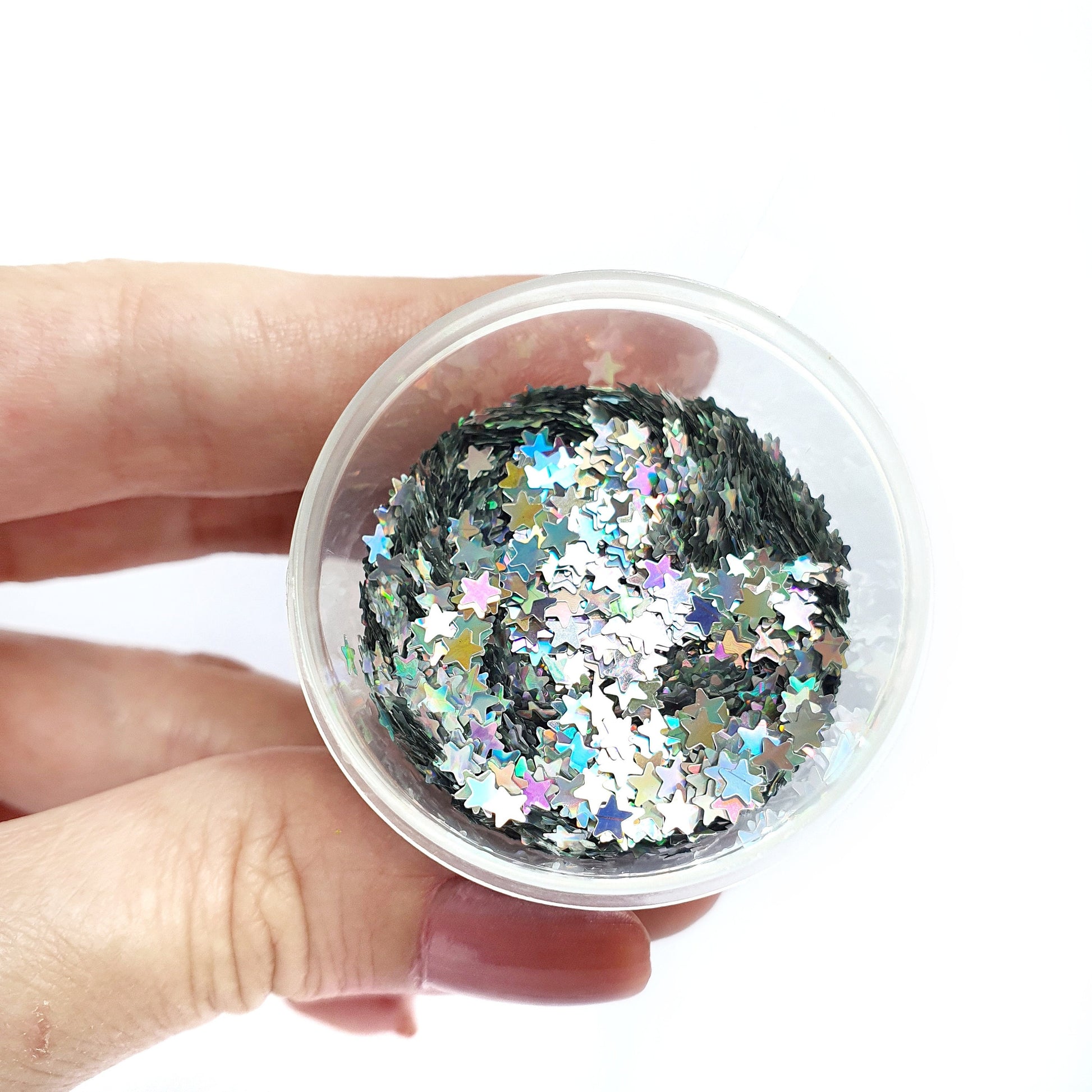 Stars Silver Hologram Hexagon Chunky glitter for Resin Epoxy crafts - Luxy Kraft