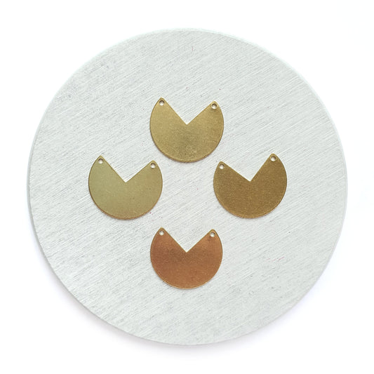 12 pcs Circle Earrings components Earrings findings DIY jewelry Raw brass connectors Geometry shape charms - Luxy Kraft