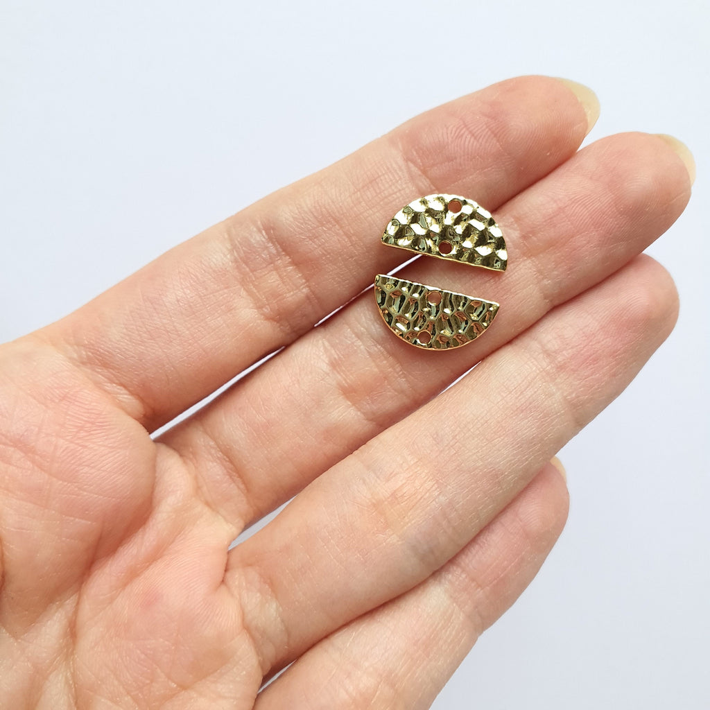 10 pcs semicircle texture disk Earrings components Earrings findings DIY jewelry connectors Geometry shape charms - Luxy Kraft