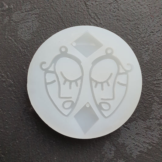 Silicone earring mold Woman face Jewelry Resin mould for resin and epoxy - Luxy Kraft