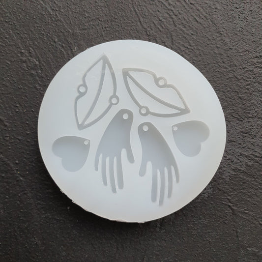 Silicone earring mold Woman lips Hands Heart Abstract Jewelry Resin mould for resin and epoxy - Luxy Kraft