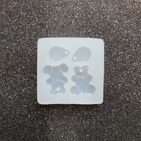 Silicone earring mold "Bear" mould for resin and epoxy