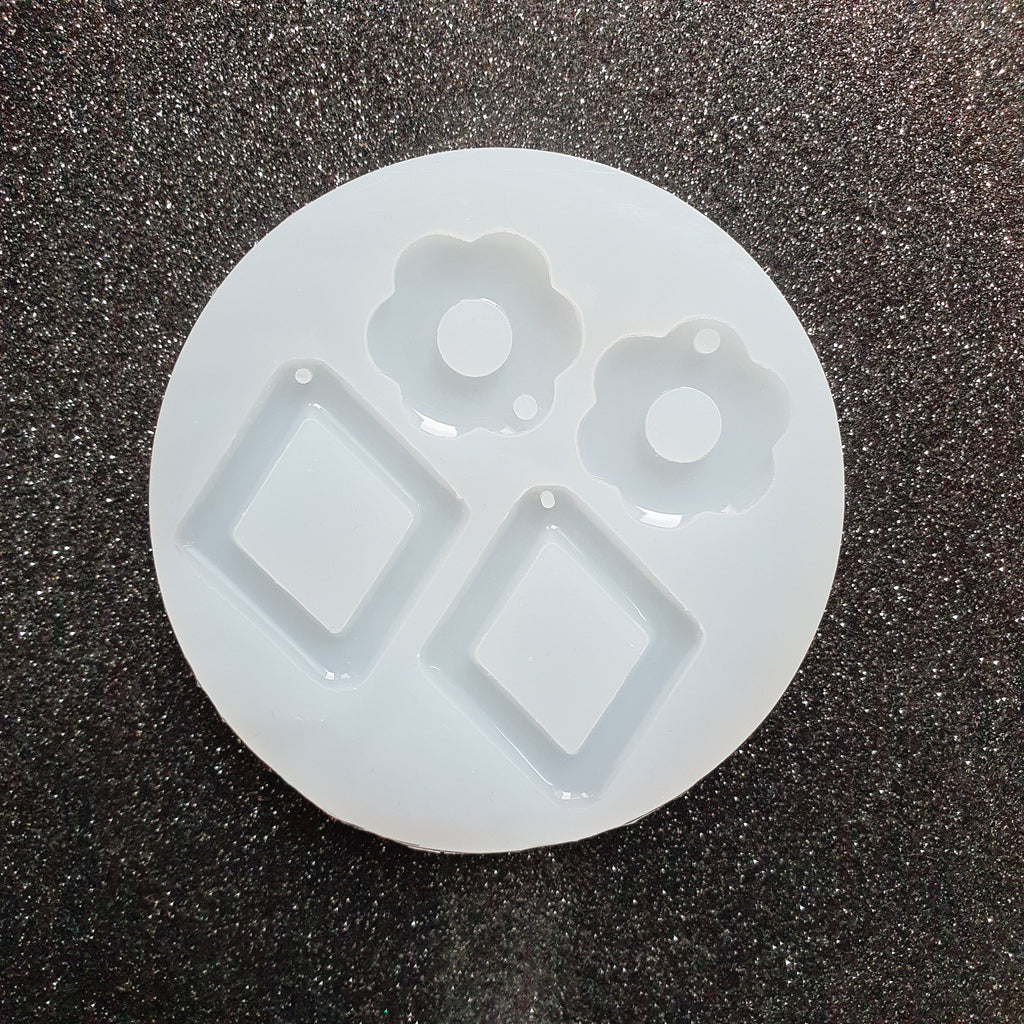Silicone earring mold "Flower Rhombus" mould for resin and epoxy - Luxy Kraft