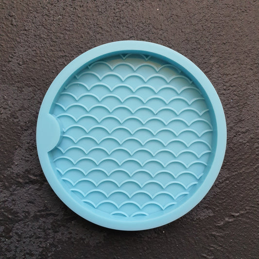 Mold Scales Wave Cup Coaster silicone mold for Resin Epoxy Jesmonite craft 6.5 cm - Luxy Kraft