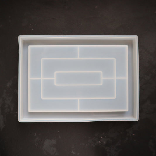 Tray mold Coaster silicone mould for Resin Epoxy Jesmonite 26.4x19 cm - Luxy Kraft
