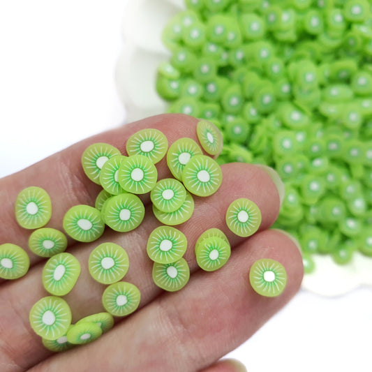 Kiwi fruit polymer clay shapes for Resin Epoxy crafts for nail design