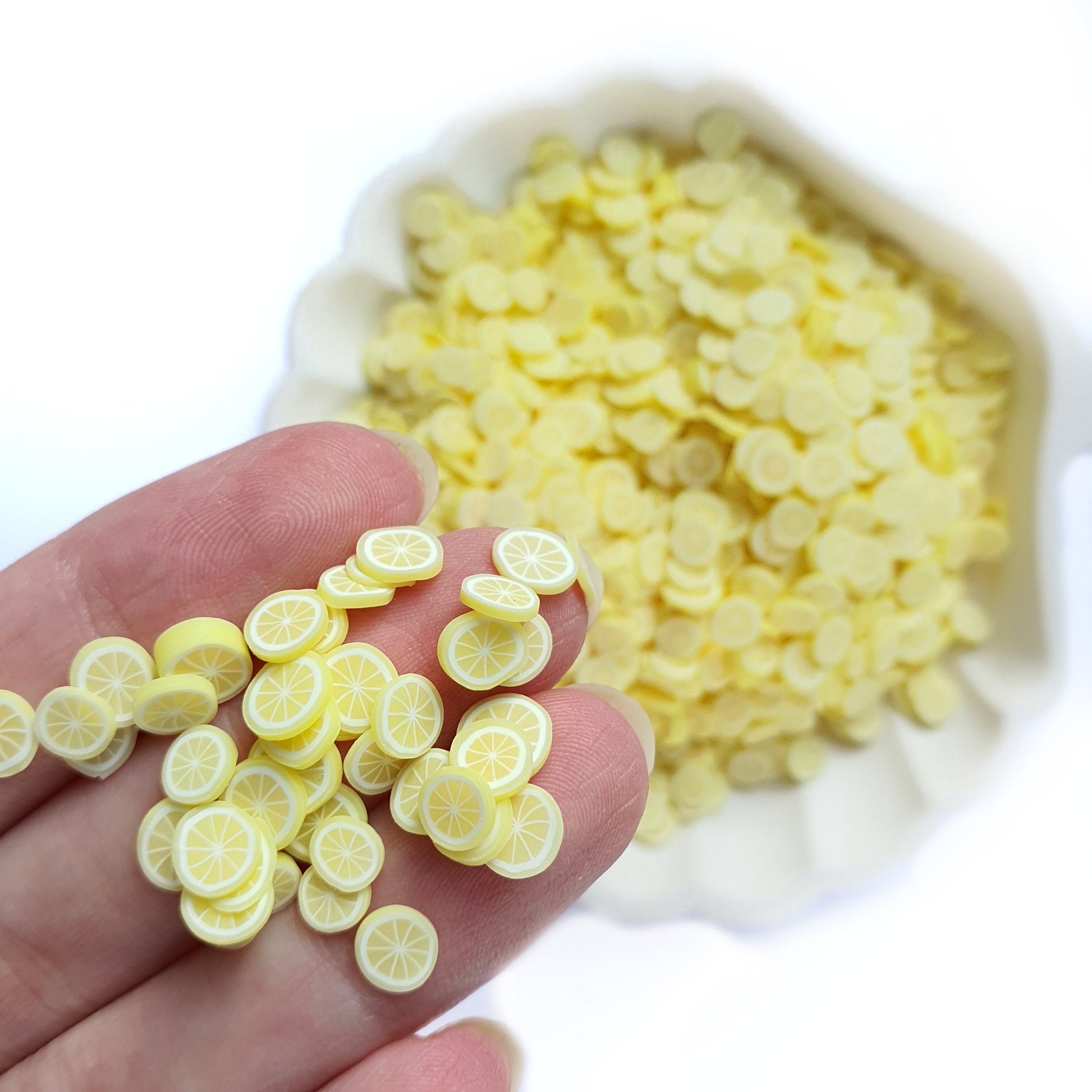 Lemon polymer clay shapes for Resin Epoxy crafts for nail design - Luxy Kraft