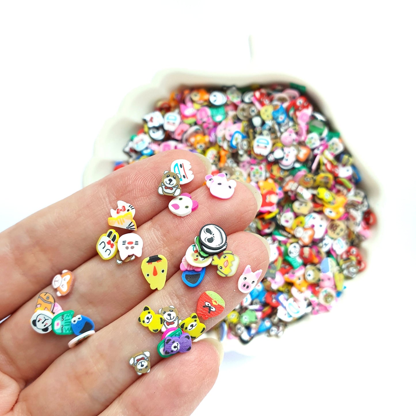 Mix animals polymer clay shapes for Resin Epoxy crafts for nail design