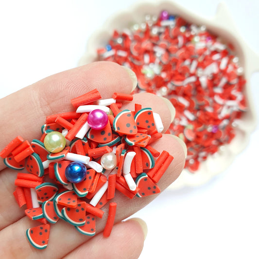 Watermelon polymer clay shapes for Resin Epoxy crafts for nail design - Luxy Kraft