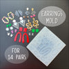 Silicone earrings Giant mold for resin and epoxy mould for 14 pairs earrings jewelry - Luxy Kraft