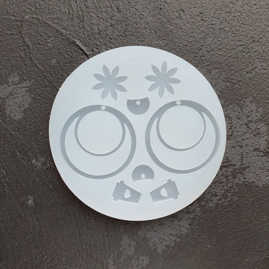Silicone earrings mold "Circle, Flower, Coffee" for resin and epoxy - Luxy Kraft