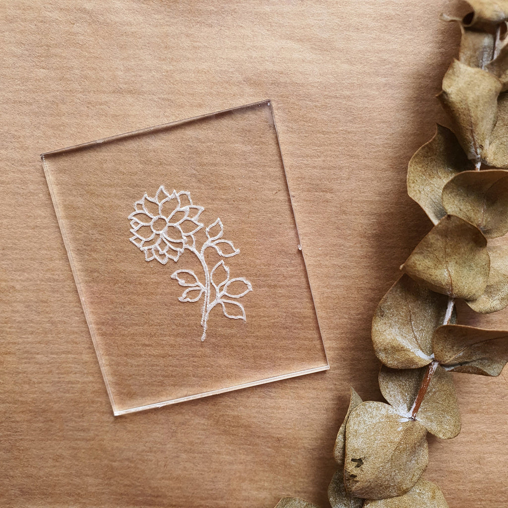 Embossing stamp for polymer clay "Sun flower" Floral texture plate Flower debossing stamp Acrylic stamps - Luxy Kraft