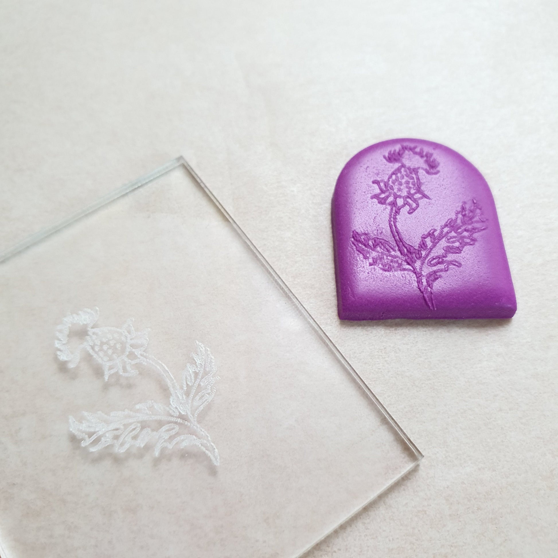 12 pcs set Embossing stamp for polymer clay Floral texture plate Flower debossing stamp Acrylic stamps - Luxy Kraft