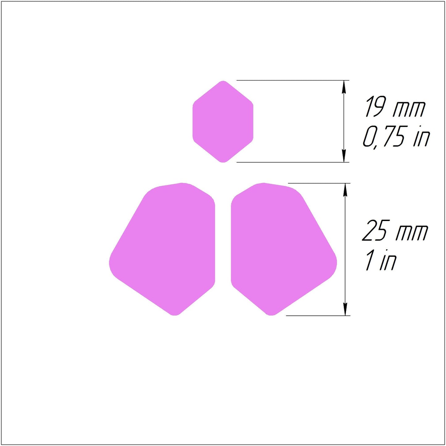 Polymer clay 3D cutters Jewelry Earrings Geometry shape 3 pcs set - Luxy Kraft