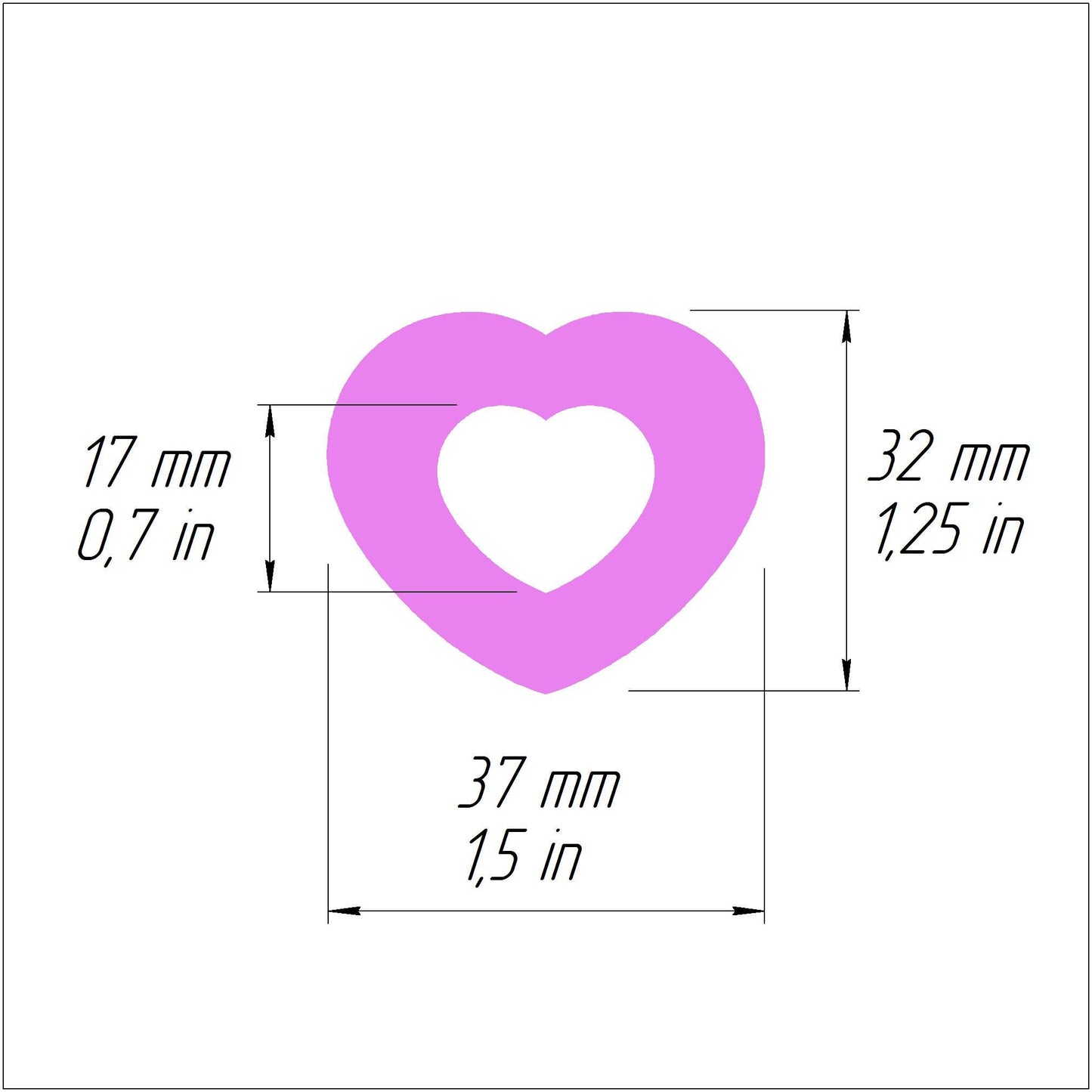 Heart Polymer clay 3D cutters Jewelry Earrings Geometry shape cutter - Luxy Kraft