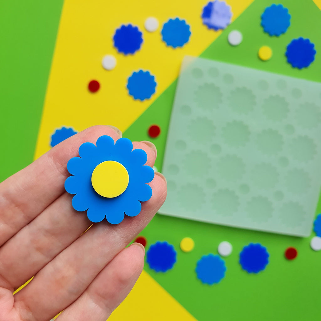 Giant Silicone earrings mold "Flowers" for resin and epoxy 16 pcs flowers - Luxy Kraft