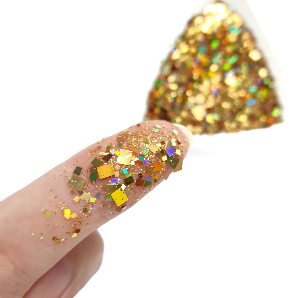 Gold Square holographic Chunky glitter for Resin Epoxy crafts - Luxy Kraft