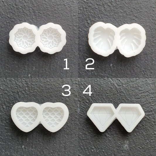 Silicone earrings mold Heart Monstera Flower Diamond Jewelry Resin mould for resin and epoxy